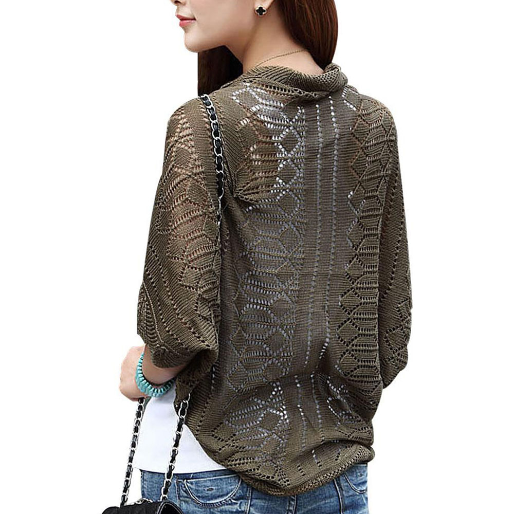 Women Ladies Knitted Crochet Kimono Tops Coat Cardigan Blazer Jacket Shawl ...