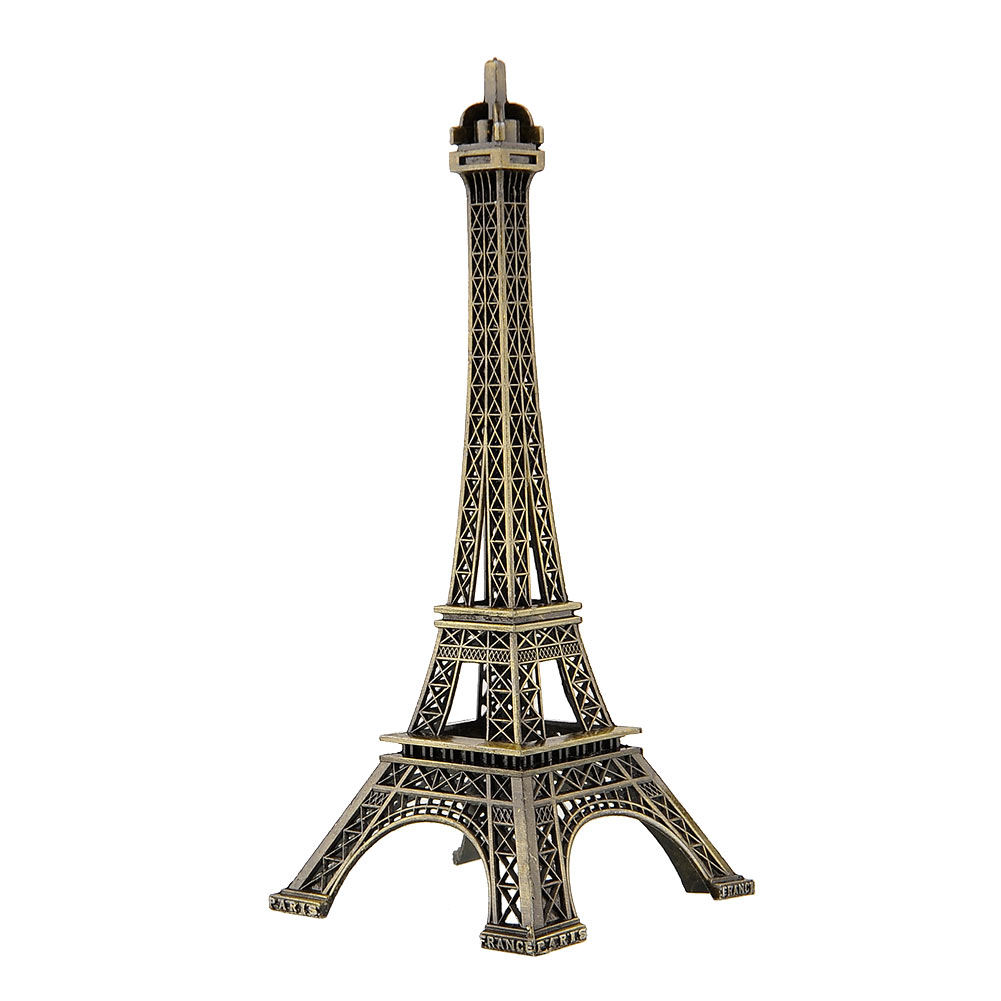 18cm Bronze Tone Paris Eiffel Tower Figurine Statue Sculpture Model