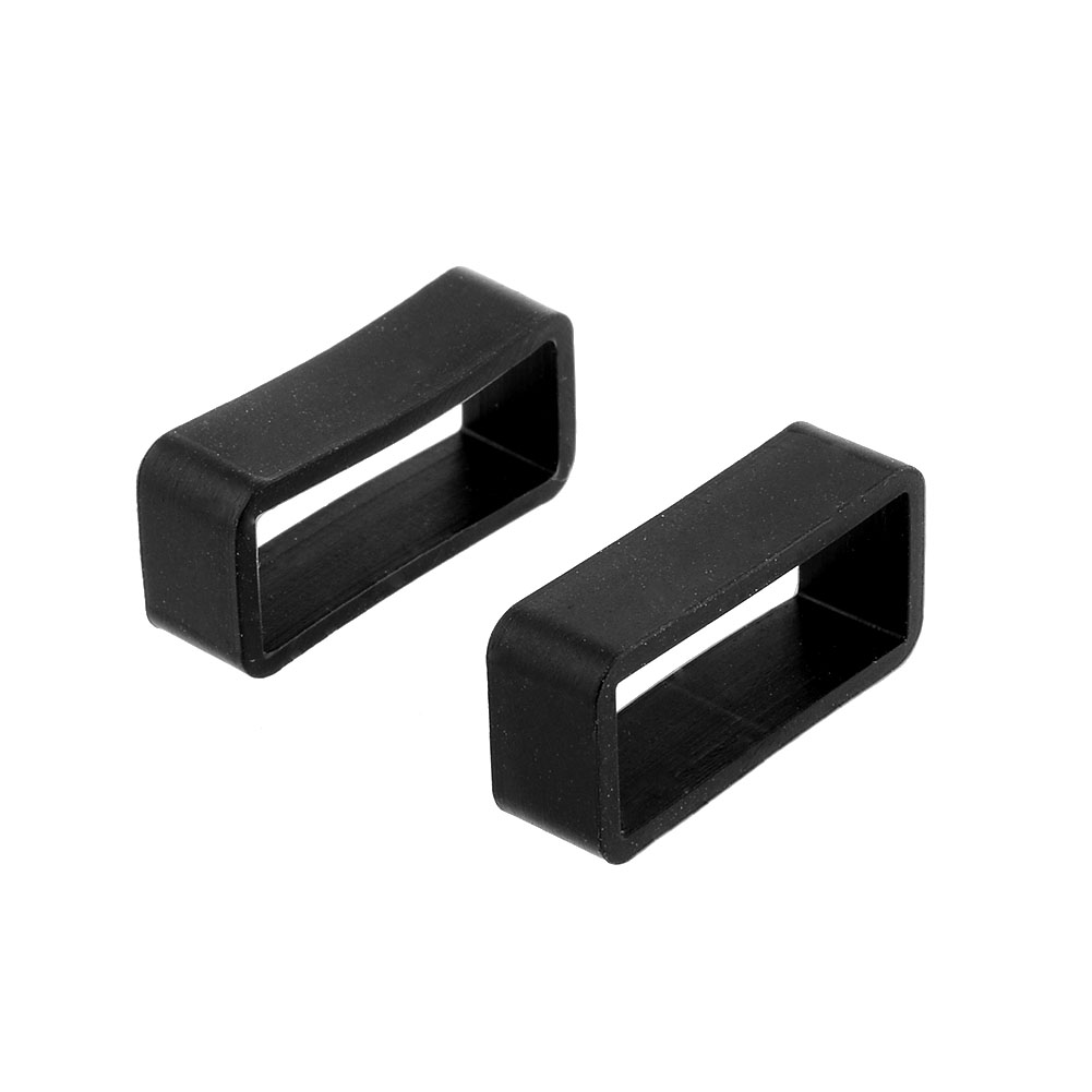 Black Silicone Watch Band Strap Retaining Hoop Loop Keeper Buckle