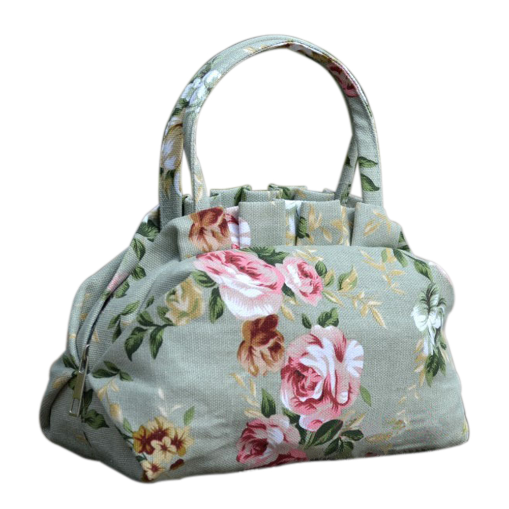 New Women Lady Shoulder Canvas Floral Leopard Print Zipper Handbag Bags