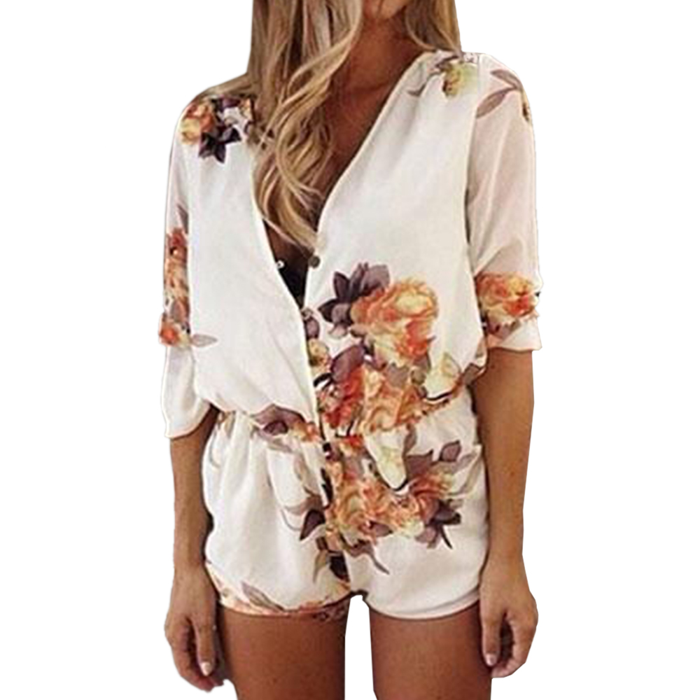 Women Ladies Clubwear White Romper Playsuit Jumpsuit Summer Shorts