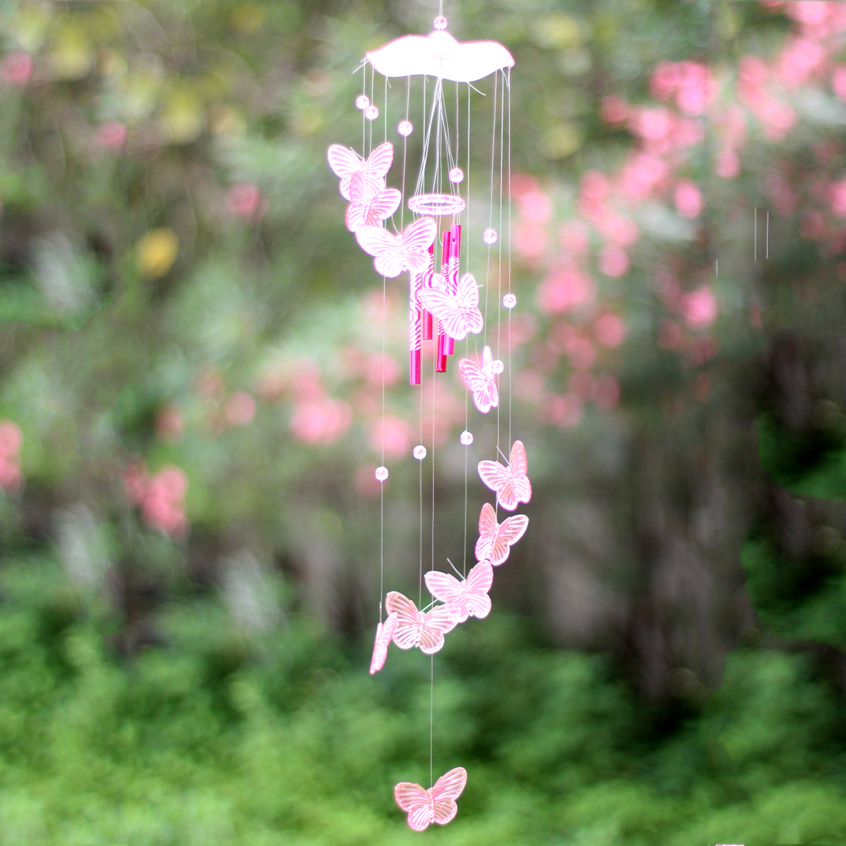 Crystal Erfly Wind Chime Bell Garden Ornament Lucky Gift Unbranded