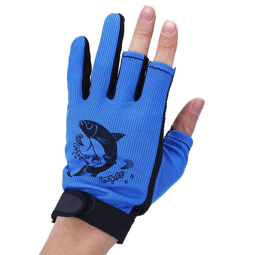 Outdoor Waterproof Fishing Gloves Hunting 3 Cut Finger AntiSlip Non