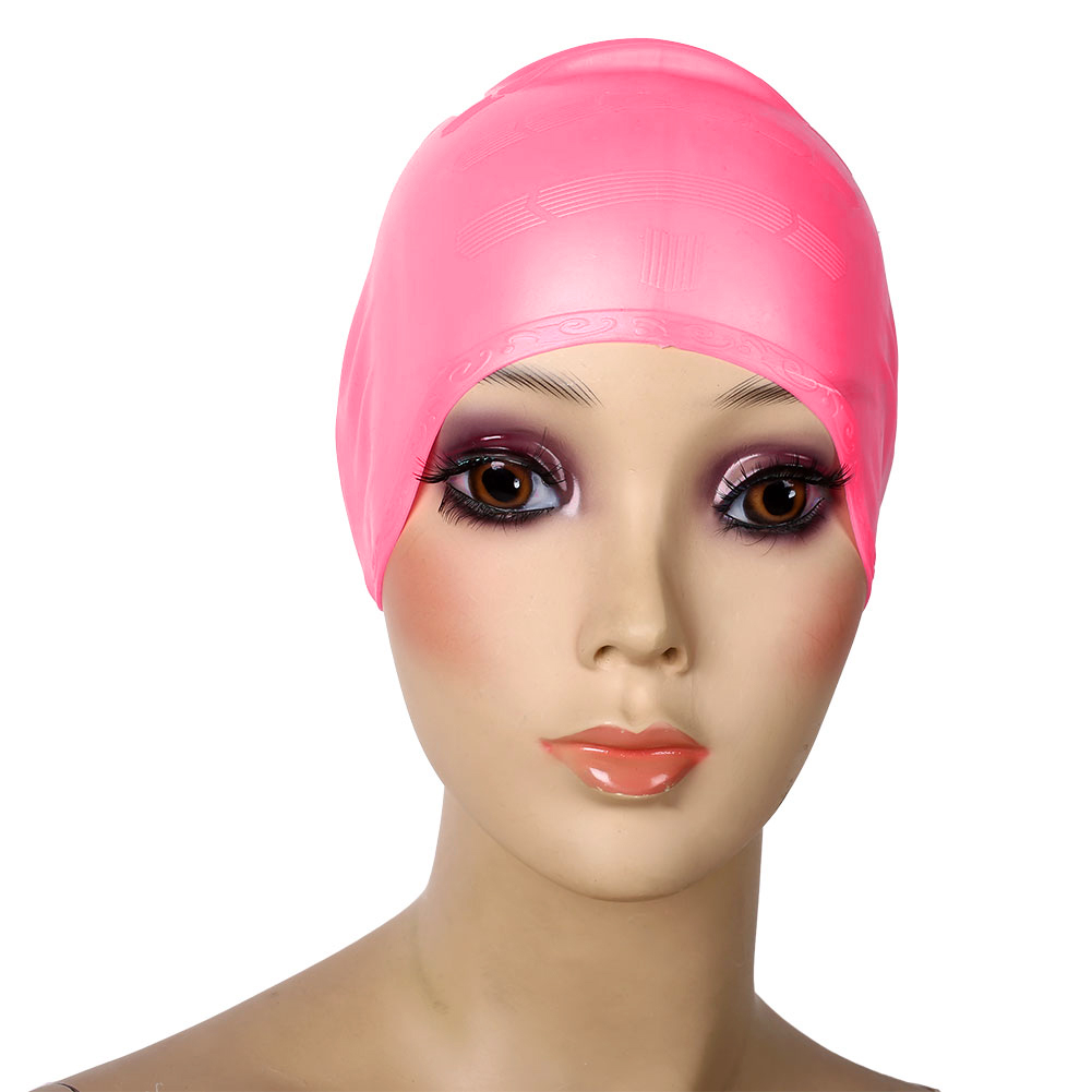 Ear Protection Silicone Swimming Cap Waterproof Long Hair Swim Hat Adult Ebay 