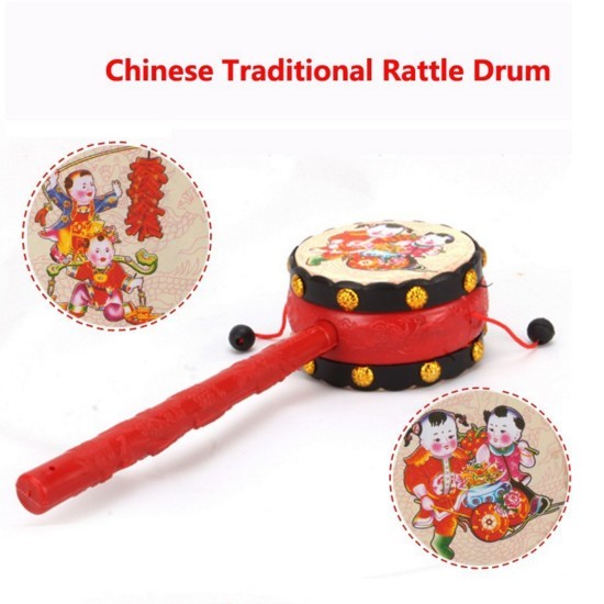 baby chinese traditional hand bell rattle drum handbell child