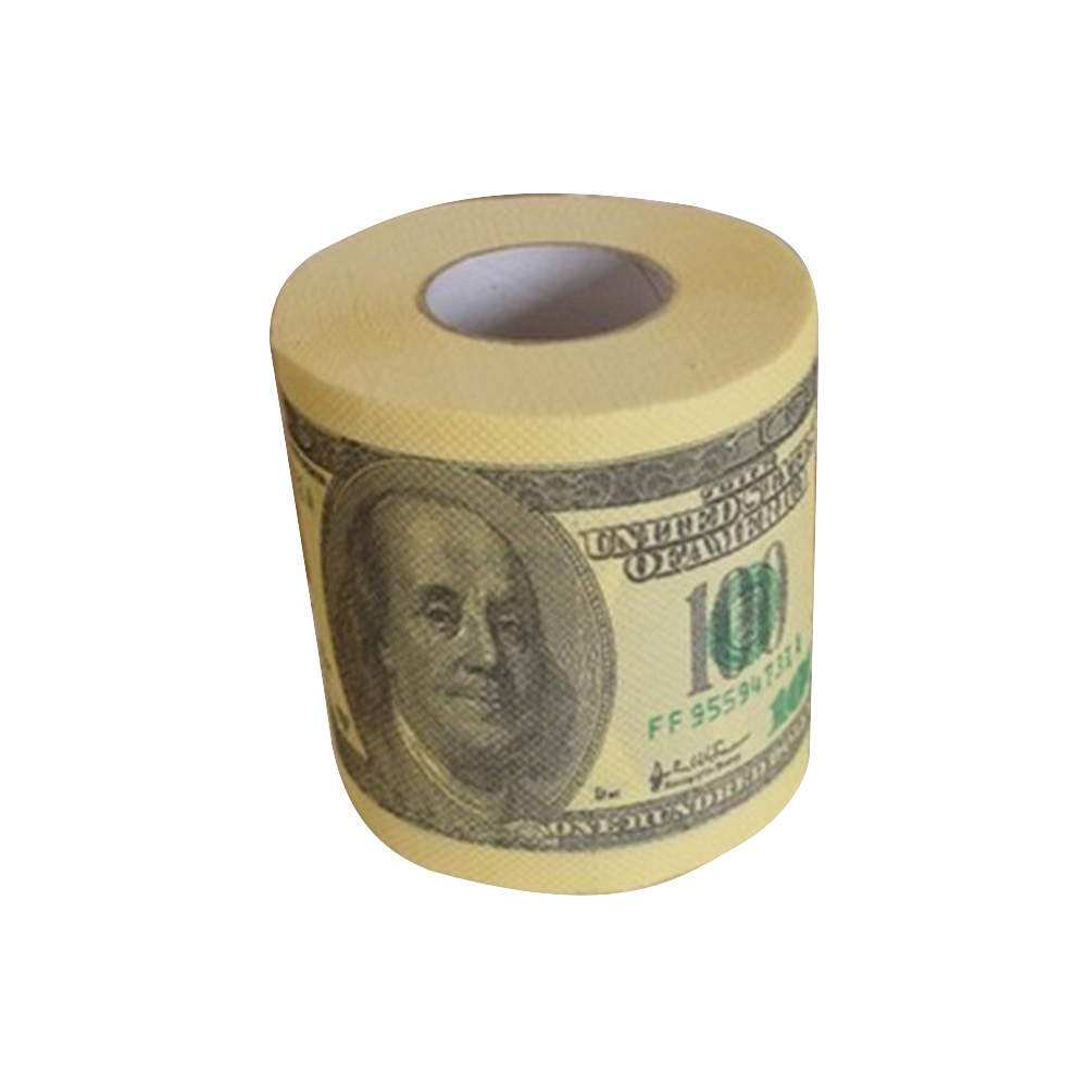 Novelty Funny Toilet Paper 100 Usd Dollar Bill Euro Bill Money Roll