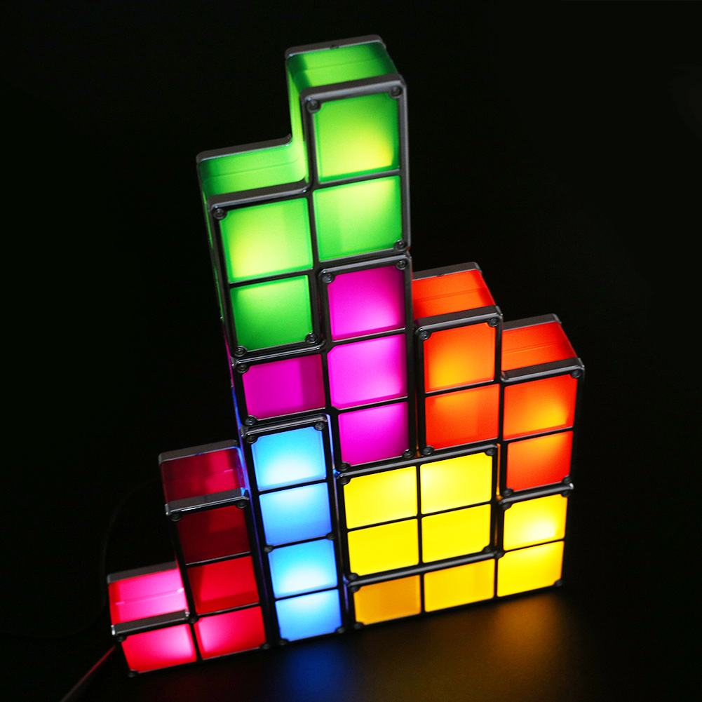 Novolty Tetris Lamp 3D Constructable Tetris Bed Side Light Tetris Game