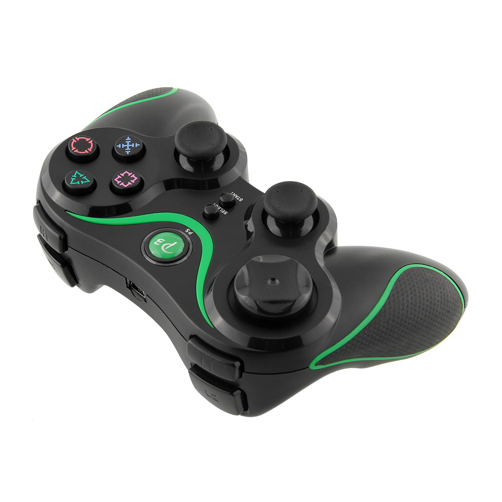 Bluetooth Remote Game LED Controller Black+Green For Sony PS3 Playstation 3