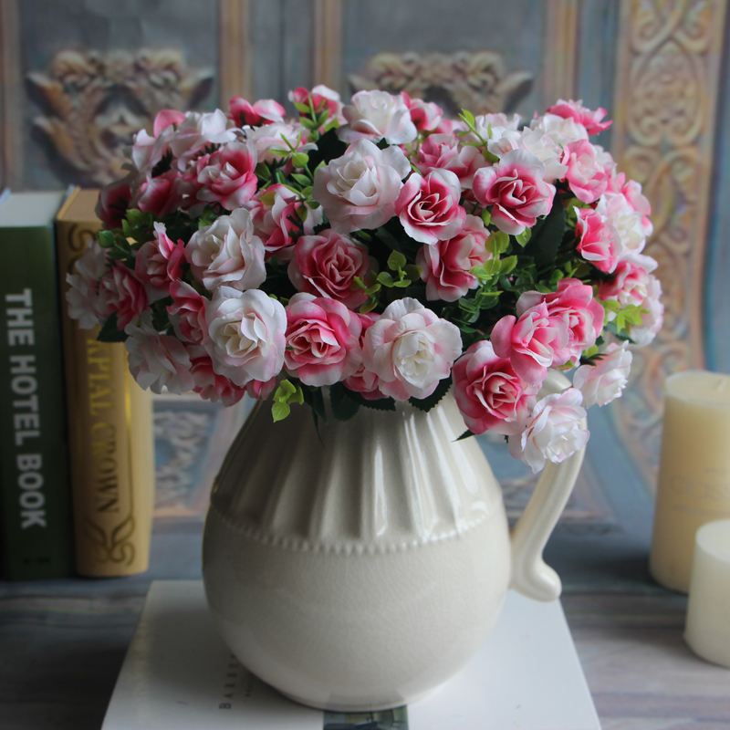 Bunch-15-heads-Silk-Flowers-Artificial-Rose-Wedding-Bridal-Floral-Decor-Plant