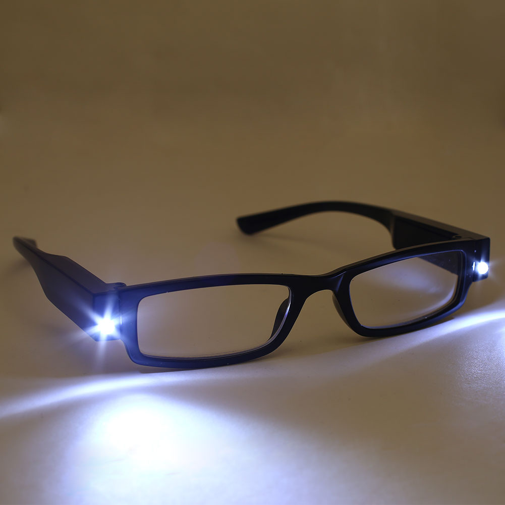 Unisex Rimmed Reading Eye Glasses Eyeglasses With LED Light Black for ...