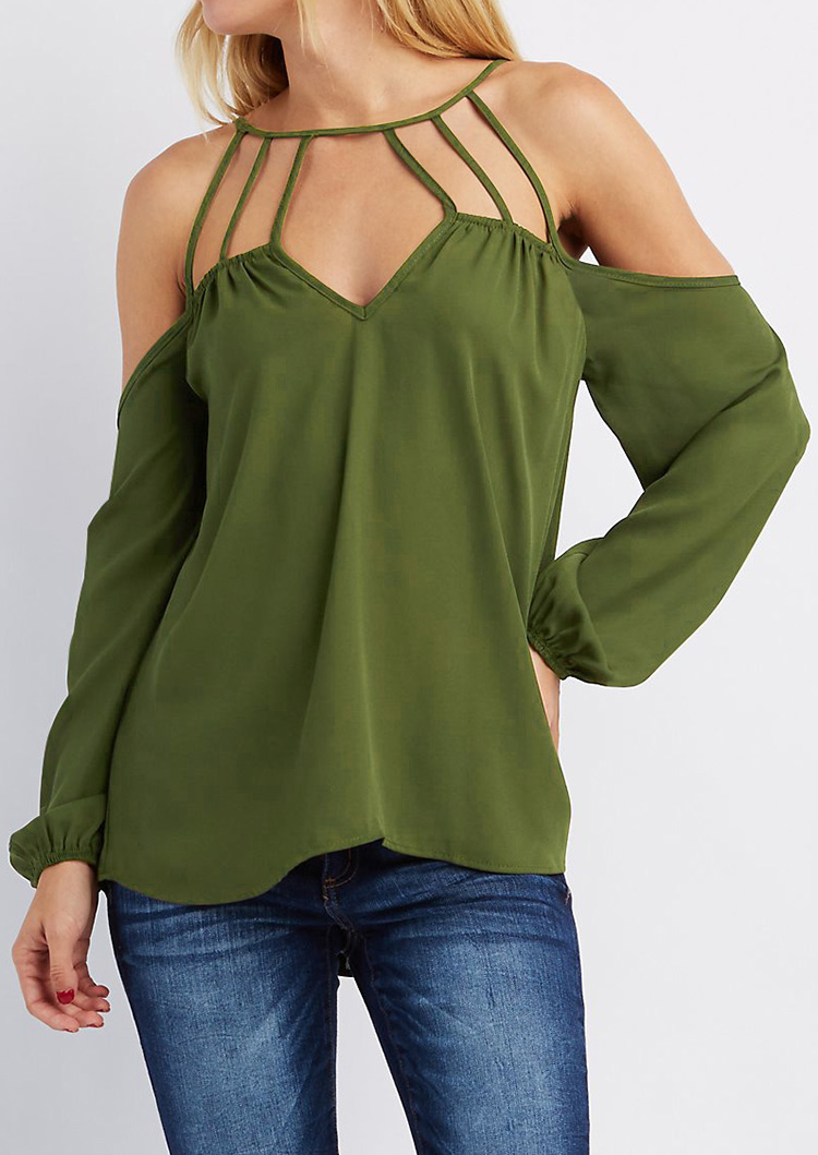 Women Fashion T-Shirt Off Shoulder Backless Halter Deep V-Neck Top Tee