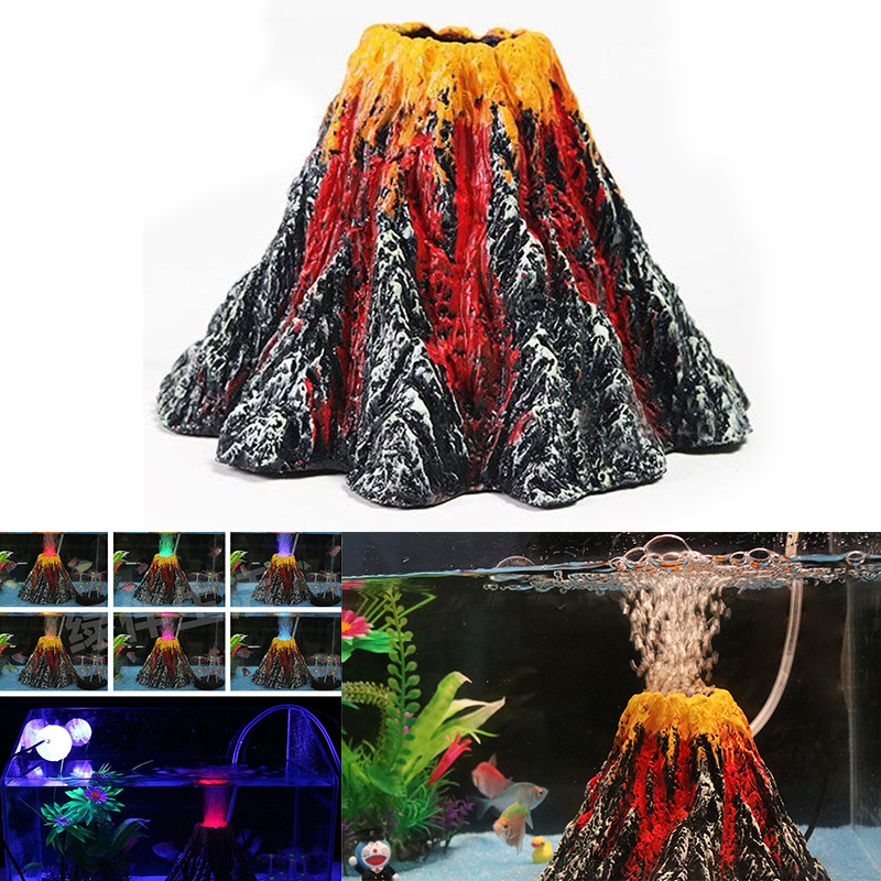 Volcano Air Bubble Stone Rockery Oxygen Pump Aquarium Fish Tank ...