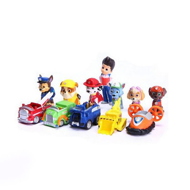 12PCS/Set PAW Patrol Dog Mini Figures Illuminative Toys Play Set Gift ...