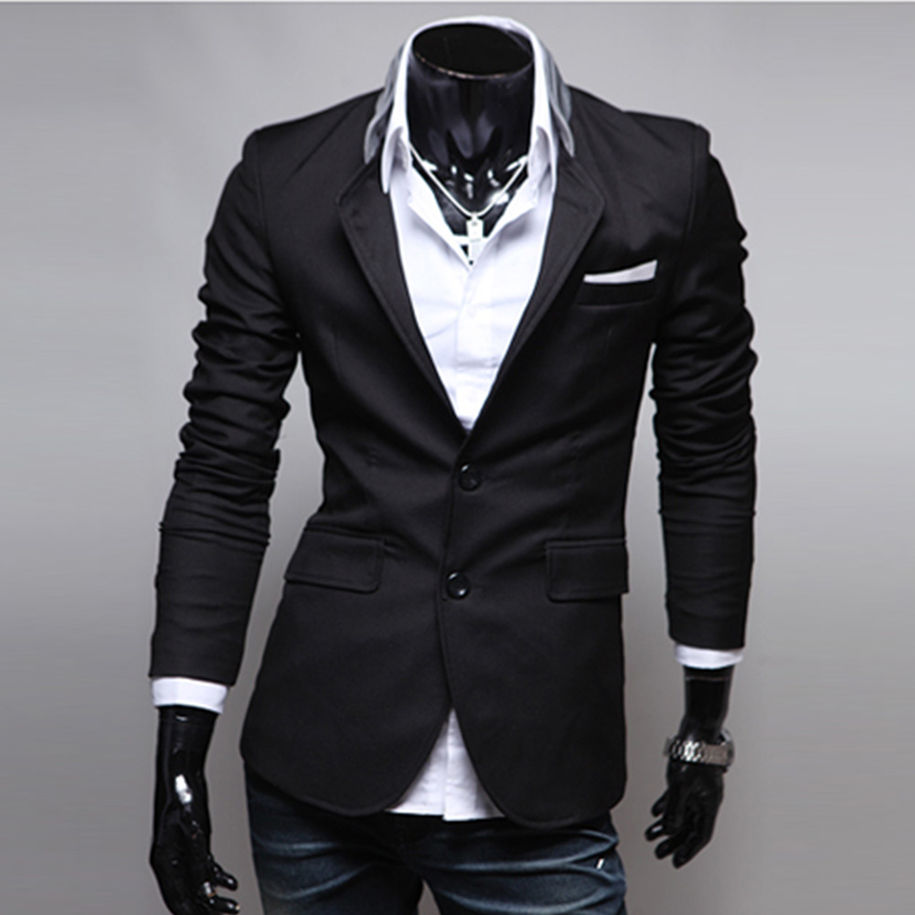 New Mens Casual Dress Slim Stylish Suit Blazer Coats Jackets 3color ...