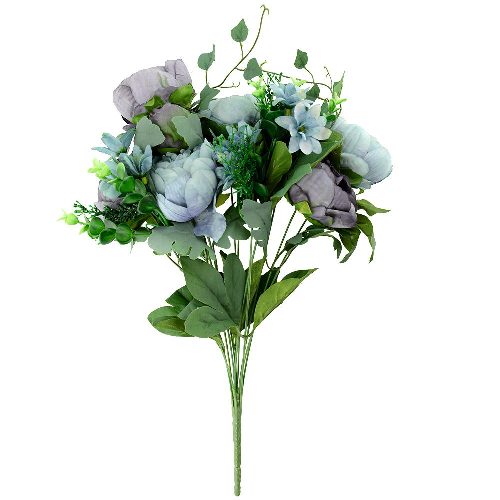 Artificial Peony Silk Floral 12 Heads Flowers Bridal Hydrangea Party ...