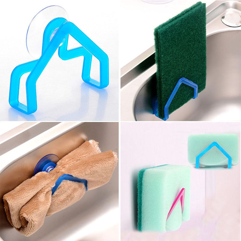 A64f Kitchen Sponge Holder Suction Cup Sink Gadget Home Accessory Picture 1 Of 8